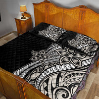 Polynesian Plumeria Floral Tattoo Pattern Quilt Bed Set Beige Style LT9 - Polynesian Pride