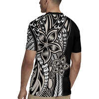 Polynesian Plumeria Floral Tattoo Pattern Rugby Jersey Beige Style LT9 - Polynesian Pride