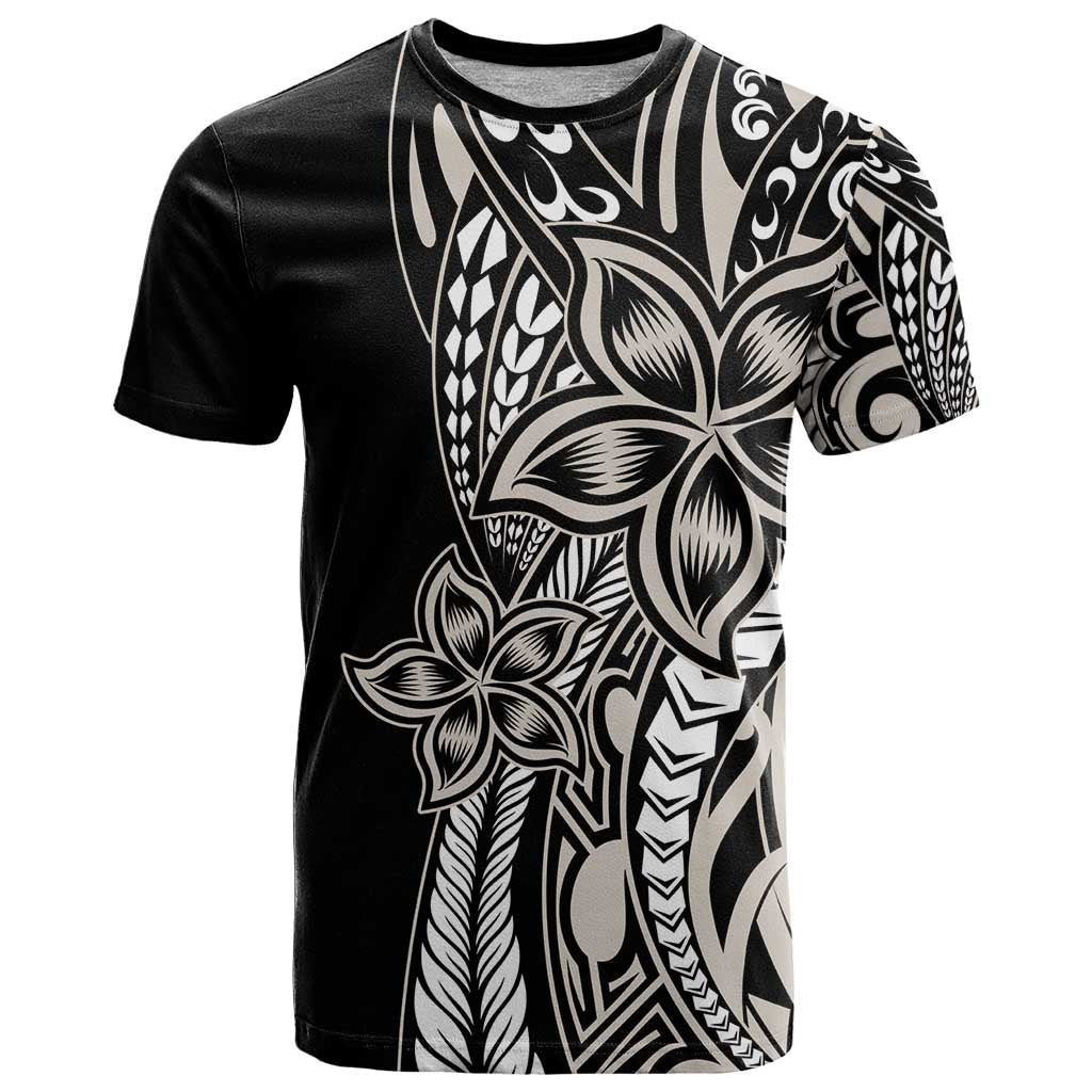 Polynesian Plumeria Floral Tattoo Pattern T Shirt Beige Style LT9 Beige - Polynesian Pride