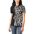 Polynesian Plumeria Floral Tattoo Pattern Women Polo Shirt Beige Style