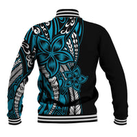 Polynesian Plumeria Floral Tattoo Pattern Baseball Jacket Blue Style LT9 - Polynesian Pride