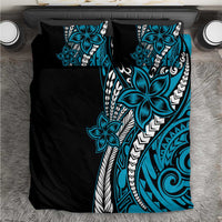 Polynesian Plumeria Floral Tattoo Pattern Bedding Set Blue Style LT9 Blue - Polynesian Pride