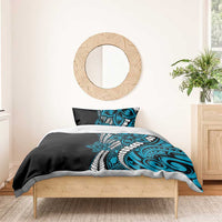 Polynesian Plumeria Floral Tattoo Pattern Bedding Set Blue Style LT9 - Polynesian Pride