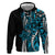 Polynesian Plumeria Floral Tattoo Pattern Hoodie Bllue Style