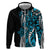 Polynesian Plumeria Floral Tattoo Pattern Hoodie Bllue Style