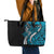 Polynesian Plumeria Floral Tattoo Pattern Leather Tote Bag Blue Style