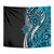 Polynesian Plumeria Floral Tattoo Pattern Tapestry Blue Style