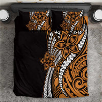 Polynesian Plumeria Floral Tattoo Pattern Bedding Set Gold Style LT9 Gold - Polynesian Pride