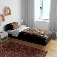 Polynesian Plumeria Floral Tattoo Pattern Bedding Set Gold Style LT9 - Polynesian Pride