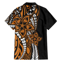 Polynesian Plumeria Floral Tattoo Pattern Hawaiian Shirt Gold Style LT9 - Polynesian Pride