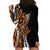 Polynesian Plumeria Floral Tattoo Pattern Hoodie Dress Gold Style