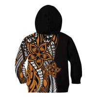 Polynesian Plumeria Floral Tattoo Pattern Kid Hoodie Gold Style LT9 - Polynesian Pride