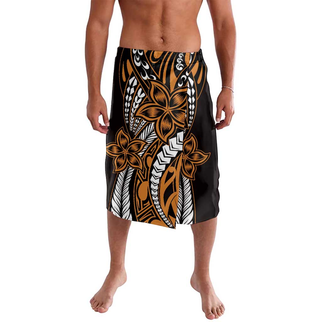 Polynesian Plumeria Floral Tattoo Pattern Lavalava Gold Style LT9 Gold - Polynesian Pride