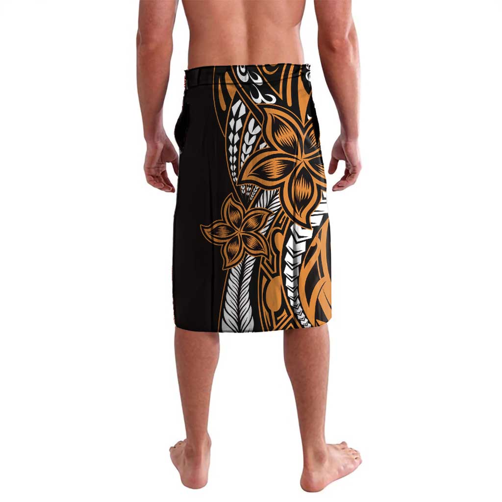 Polynesian Plumeria Floral Tattoo Pattern Lavalava Gold Style LT9 - Polynesian Pride