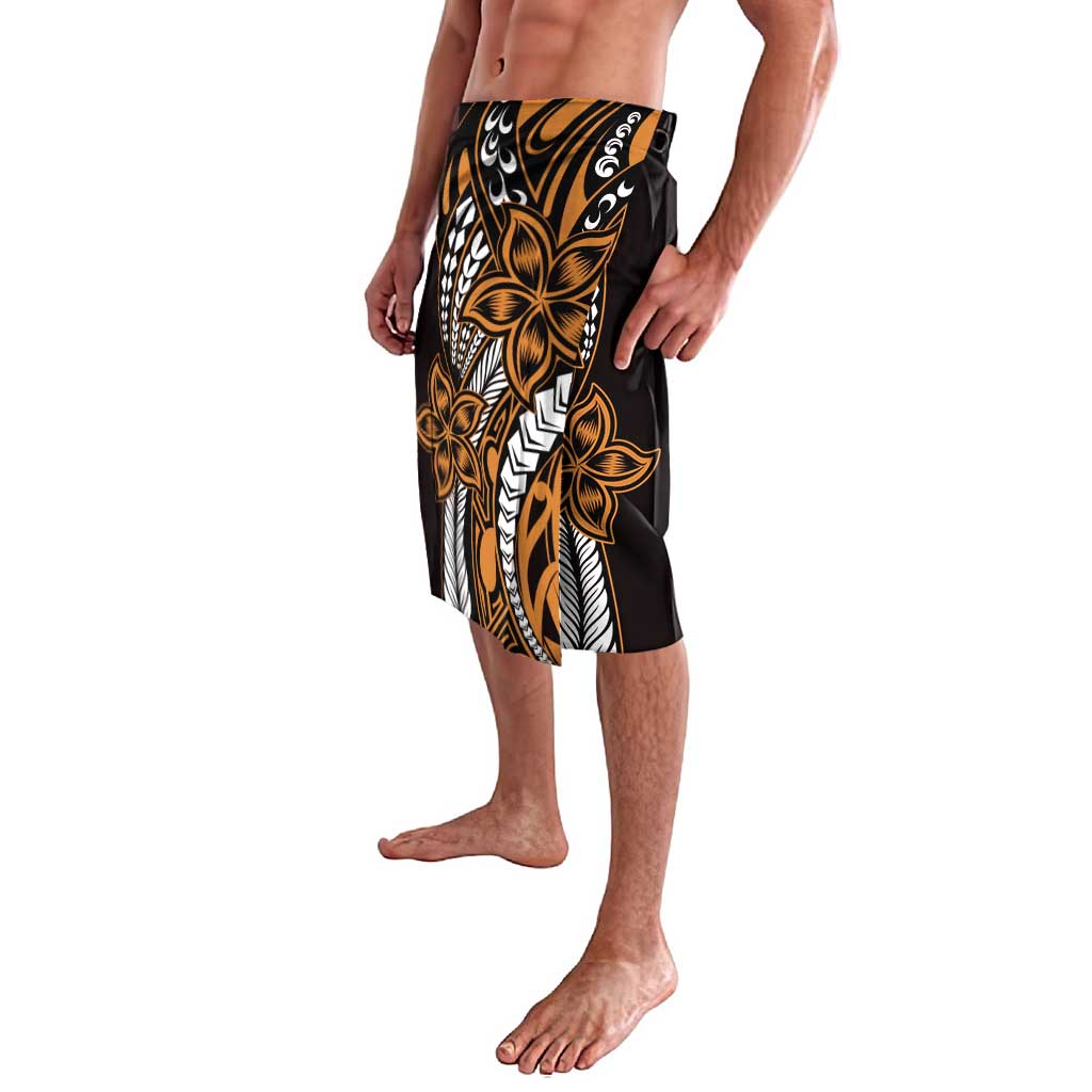 Polynesian Plumeria Floral Tattoo Pattern Lavalava Gold Style LT9 - Polynesian Pride