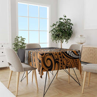 Polynesian Plumeria Floral Tattoo Pattern Tablecloth Gold Style LT9 - Polynesian Pride
