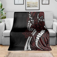 Polynesian Plumeria Floral Tattoo Pattern Blanket Oxblood Style LT9 - Polynesian Pride