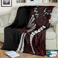 Polynesian Plumeria Floral Tattoo Pattern Blanket Oxblood Style LT9 - Polynesian Pride