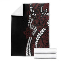 Polynesian Plumeria Floral Tattoo Pattern Blanket Oxblood Style LT9 - Polynesian Pride