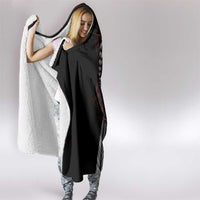 Polynesian Plumeria Floral Tattoo Pattern Hooded Blanket Oxblood Style LT9 - Polynesian Pride