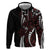 Polynesian Plumeria Floral Tattoo Pattern Hoodie Oxblood Style