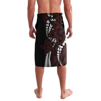 Polynesian Plumeria Floral Tattoo Pattern Lavalava Oxblood Style LT9 - Polynesian Pride