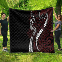 Polynesian Plumeria Floral Tattoo Pattern Quilt Oxblood Style LT9 - Polynesian Pride