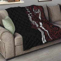 Polynesian Plumeria Floral Tattoo Pattern Quilt Oxblood Style LT9 - Polynesian Pride