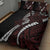 Polynesian Plumeria Floral Tattoo Pattern Quilt Bed Set Oxblood Style