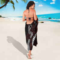 Polynesian Plumeria Floral Tattoo Pattern Sarong Oxblood Style LT9 - Polynesian Pride