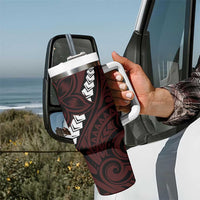 Polynesian Plumeria Floral Tattoo Pattern Tumbler With Handle Oxblood Style LT9 - Polynesian Pride