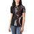 Polynesian Plumeria Floral Tattoo Pattern Women Polo Shirt Oxblood Style