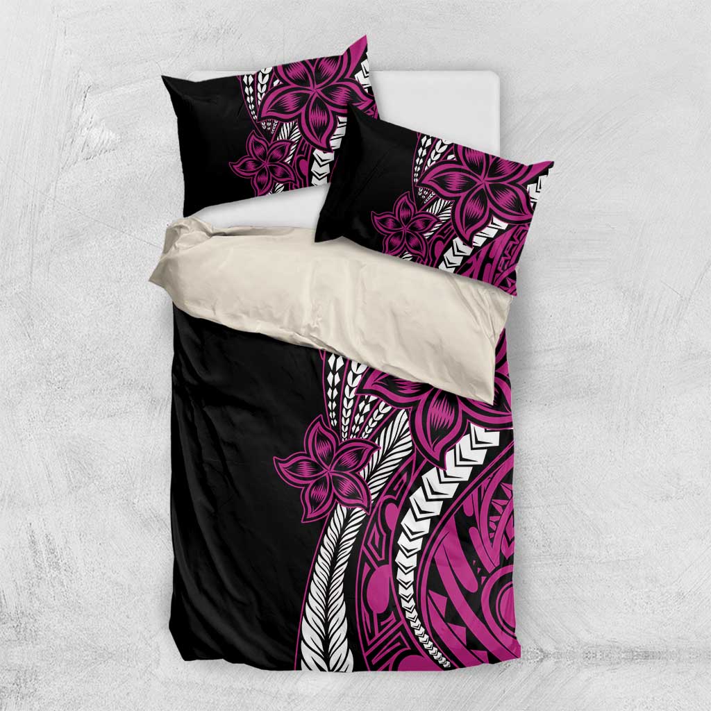Polynesian Plumeria Floral Tattoo Pattern Bedding Set Pink Style LT9 US Twin 172cm x 218cm Pink - Polynesian Pride