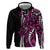 Polynesian Plumeria Floral Tattoo Pattern Hoodie Pink Style