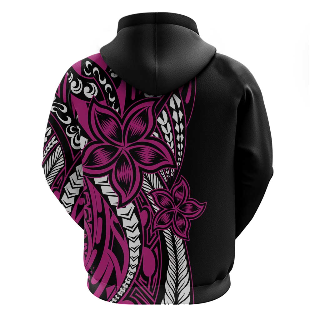 Polynesian Plumeria Floral Tattoo Pattern Hoodie Pink Style LT9 - Polynesian Pride
