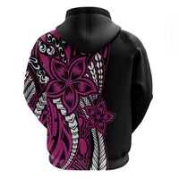 Polynesian Plumeria Floral Tattoo Pattern Hoodie Pink Style LT9 - Polynesian Pride