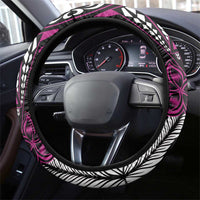 Polynesian Plumeria Floral Tattoo Pattern Steering Wheel Cover Pink Style LT9 - Polynesian Pride