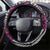 Polynesian Plumeria Floral Tattoo Pattern Steering Wheel Cover Pink Style