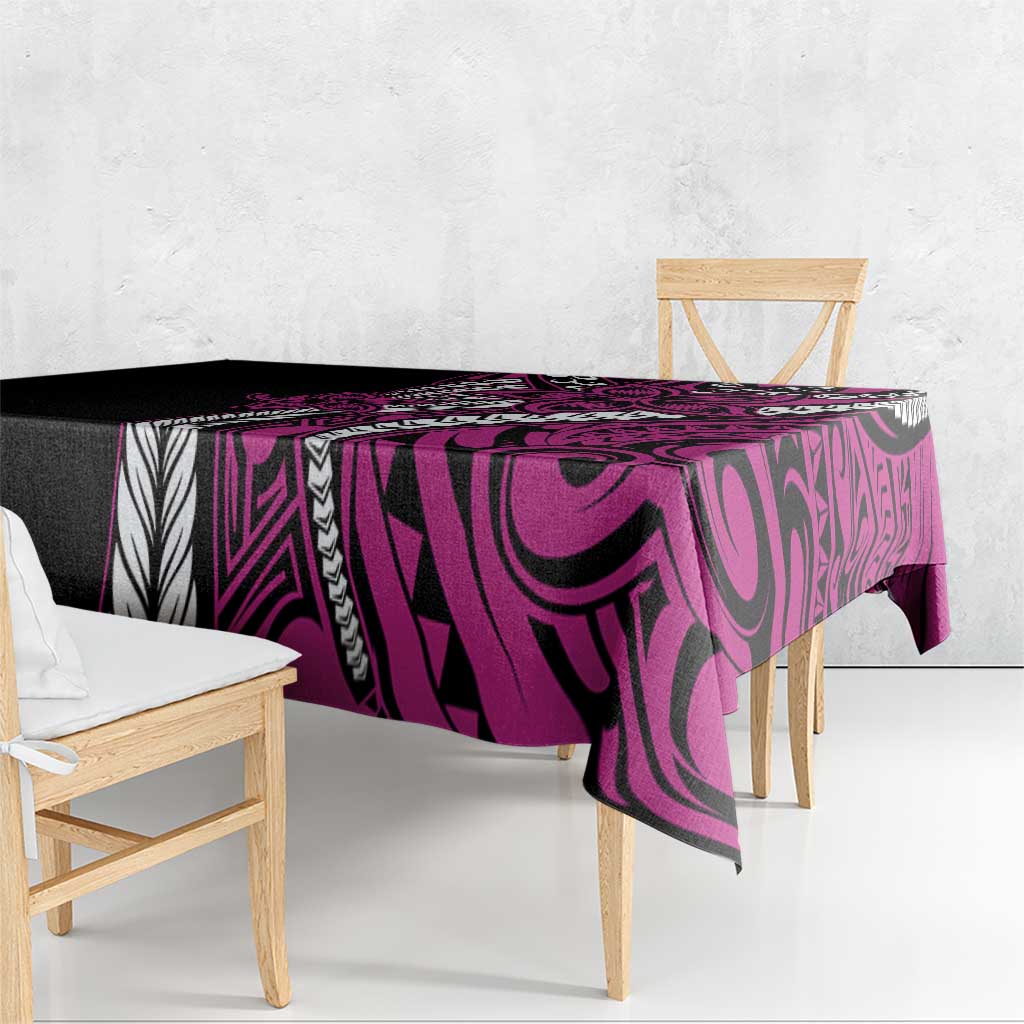 Polynesian Plumeria Floral Tattoo Pattern Tablecloth Pink Style LT9 - Polynesian Pride
