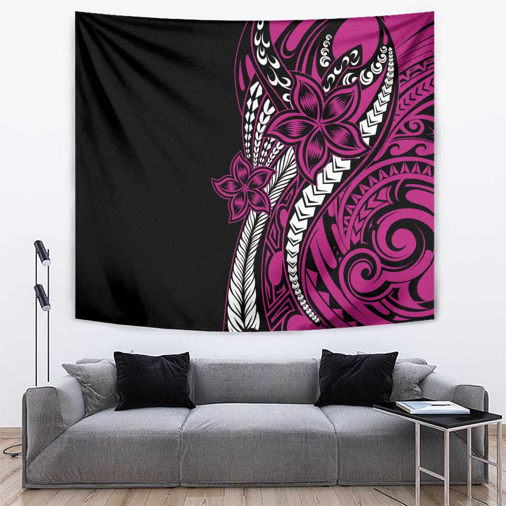 Polynesian Plumeria Floral Tattoo Pattern Tapestry Pink Style LT9 Pink - Polynesian Pride