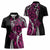 Polynesian Plumeria Floral Tattoo Pattern Women Polo Shirt Pink Style