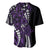 Polynesian Plumeria Floral Tattoo Pattern Baseball Jersey Purple Style