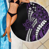 Polynesian Plumeria Floral Tattoo Pattern Beach Blanket Purple Style LT9 - Polynesian Pride