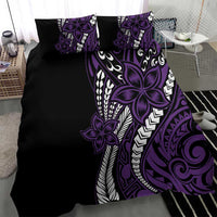 Polynesian Plumeria Floral Tattoo Pattern Bedding Set Purple Style LT9 - Polynesian Pride