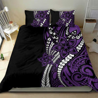 Polynesian Plumeria Floral Tattoo Pattern Bedding Set Purple Style LT9 - Polynesian Pride