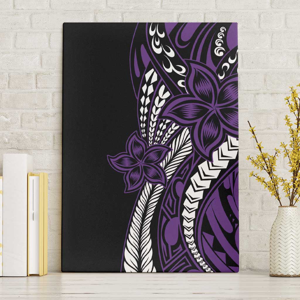 Polynesian Plumeria Floral Tattoo Pattern Canvas Wall Art Purple Style LT9 Without Frame Purple - Polynesian Pride