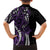 Polynesian Plumeria Floral Tattoo Pattern Family Matching Long Sleeve Bodycon Dress and Hawaiian Shirt Purple Style