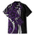 Polynesian Plumeria Floral Tattoo Pattern Family Matching Long Sleeve Bodycon Dress and Hawaiian Shirt Purple Style