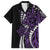 Polynesian Plumeria Floral Tattoo Pattern Family Matching Off The Shoulder Long Sleeve Dress and Hawaiian Shirt Purple Style