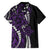 Polynesian Plumeria Floral Tattoo Pattern Family Matching Short Sleeve Bodycon Dress and Hawaiian Shirt Purple Style